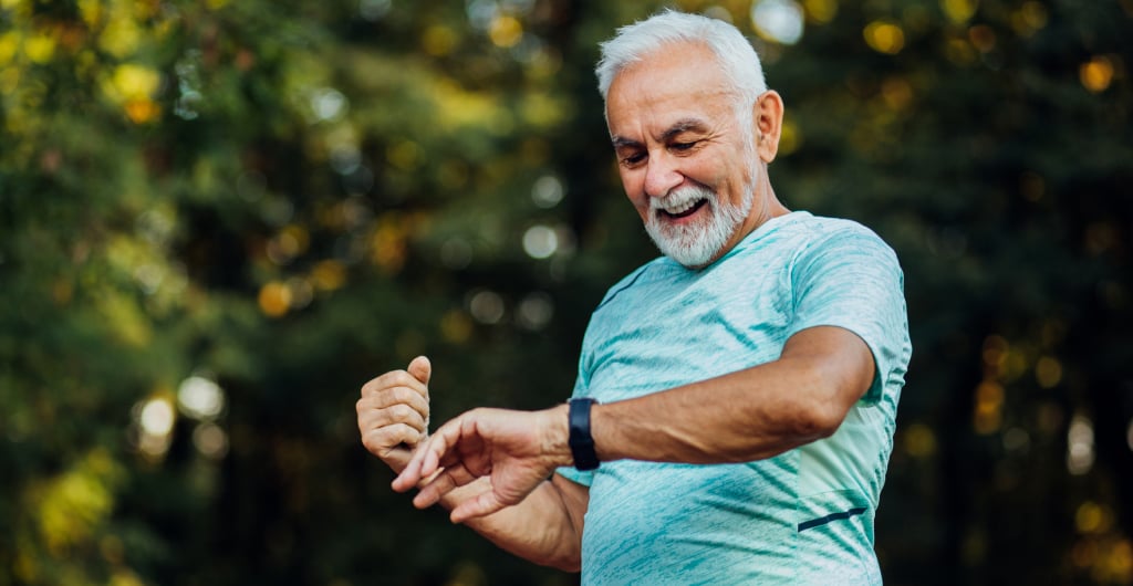 Senior exercising for heart health