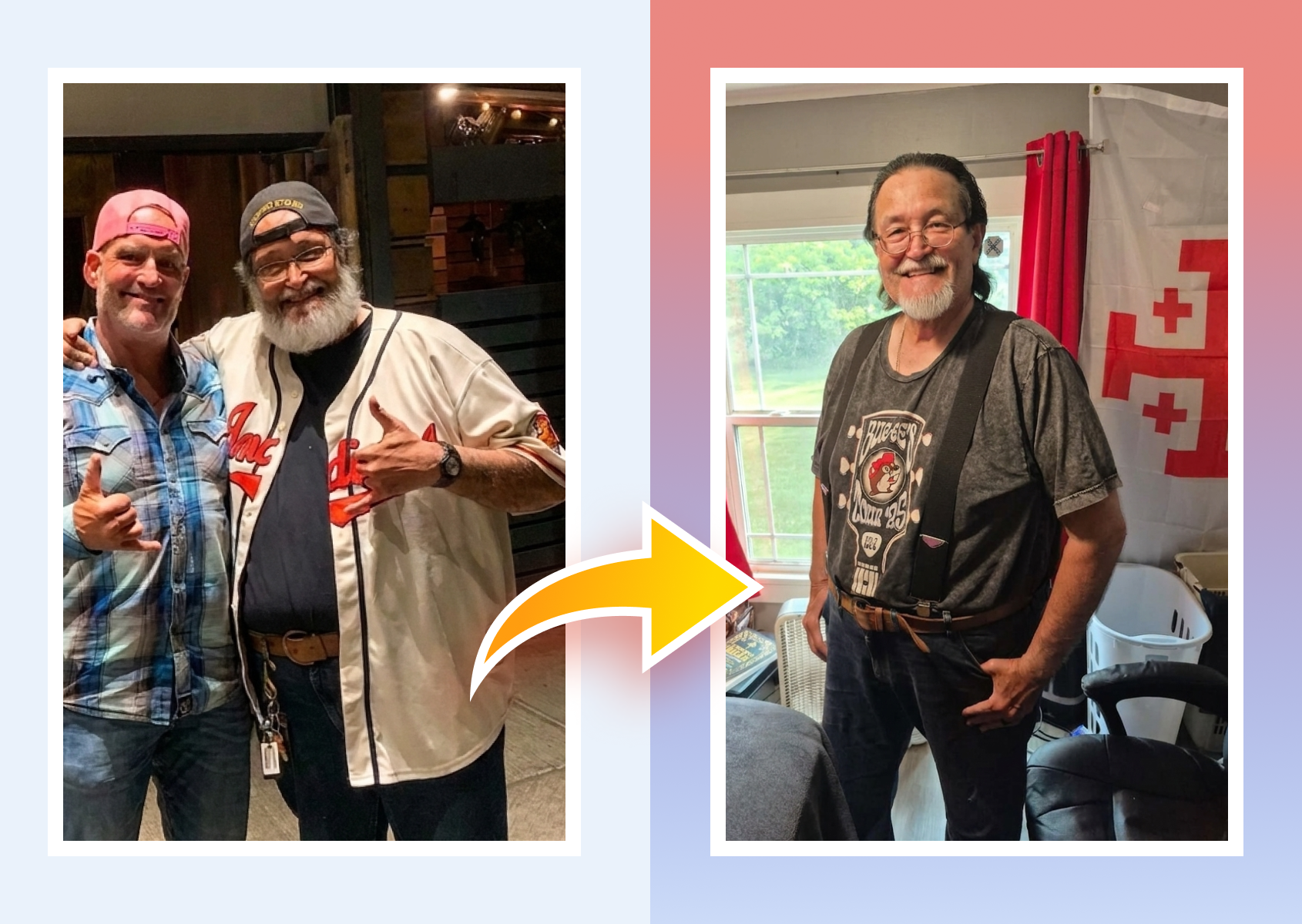 John C before and after weight loss transformation